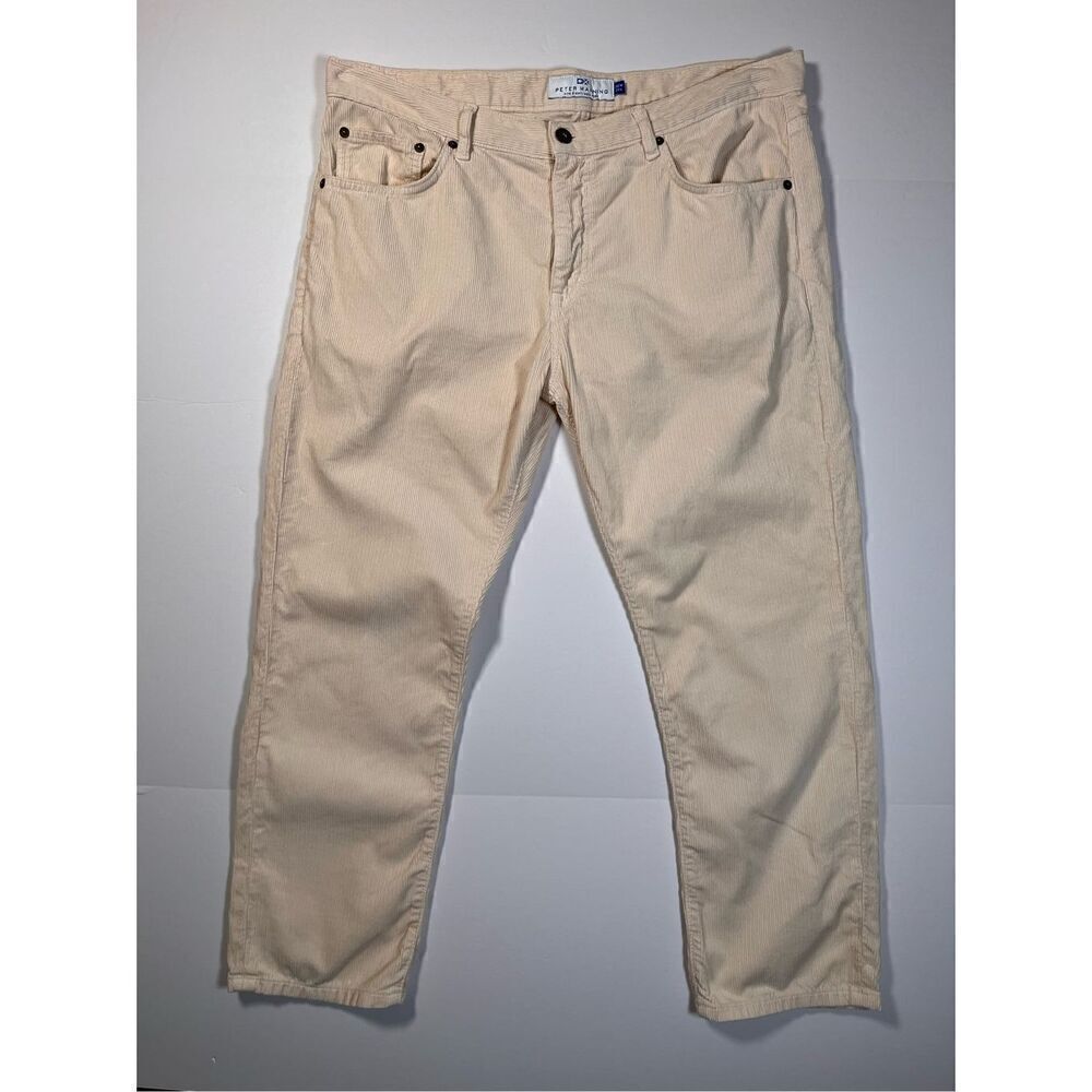Peter Manning NYC 5Pocket Ivory Cream 100% Cotton Corduroy Pants 36 W x 26 L EUC
